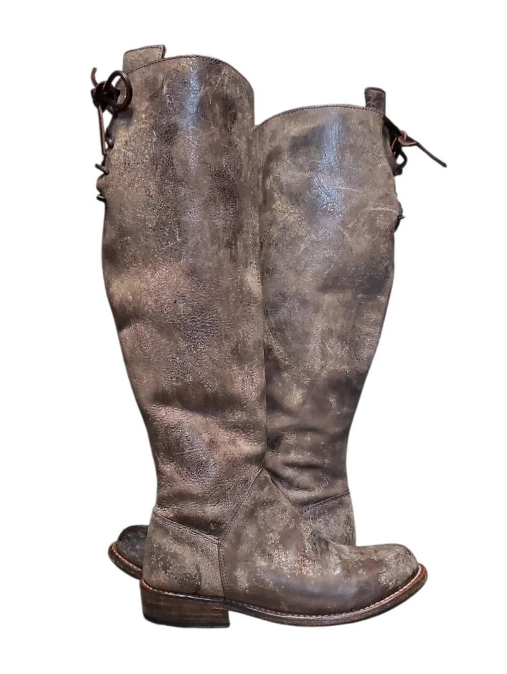 BED|STU Manchester Tall Distressed Brown Leather Riding Boots